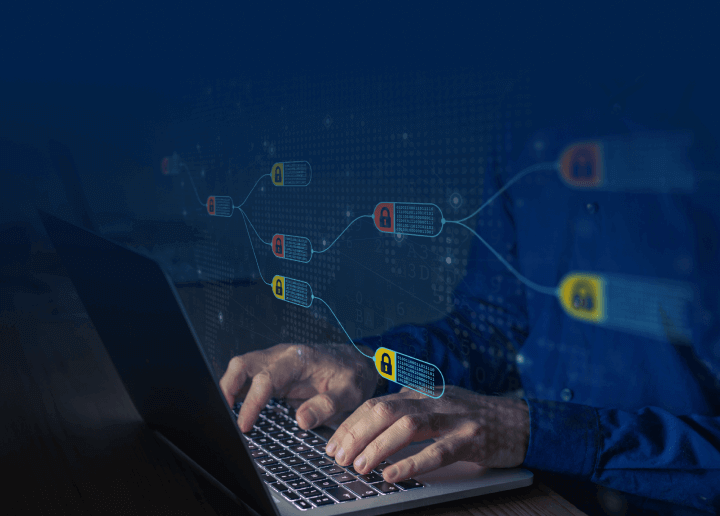 A woman sits in her living room using her laptop to search Usenet, symbolizing the ease of browsing Usenet with UsenetServer thanks to thousands of days of article retention.